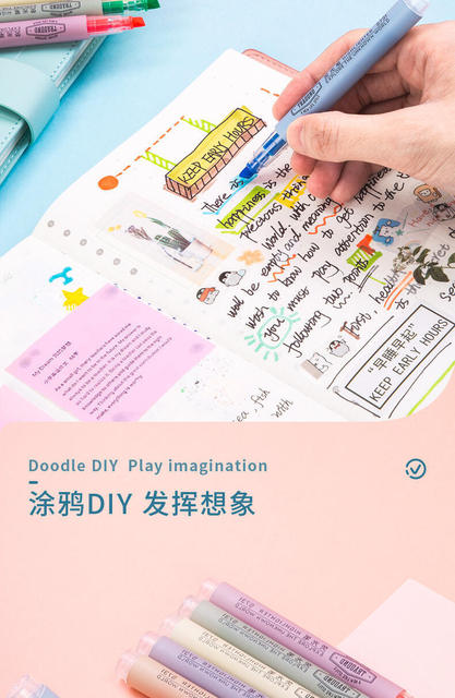 Deli S731 Highlighter Key Pen Marking Pen Student Supplies Hand Account Marking Color Pen Stationery Marking Pen detail 8