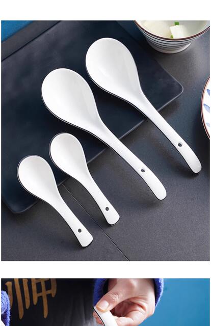 Ceramic Spoon for Home Use, Long-Handled Soup Spoon, Special Tableware for Serving Porridge, Kitchen Large Soup Spoon detail 9