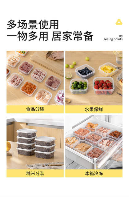 Refrigerator Storage Box Frozen Meat Fresh-keeping Box Food Grade Microwave Sealed Quick-frozen Meat Special Sub-packing Box with Lid detail 11