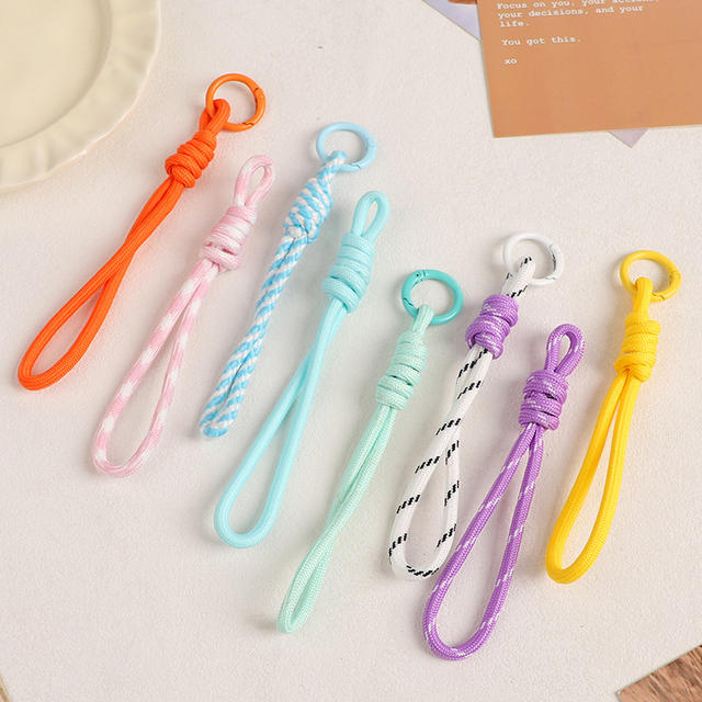 Cute Dopamine Short Phone Lanyard from Xiaohongshu, Dopamine Colorful Rope Keychain Lanyard Accessory detail 7