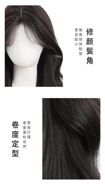 Autumn Wig for Women Wholesale Cross-Border Daily Internet Celebrity Long Curly Hair Natural Big Wave Broken Hair Bangs Full Head Wig detail 6