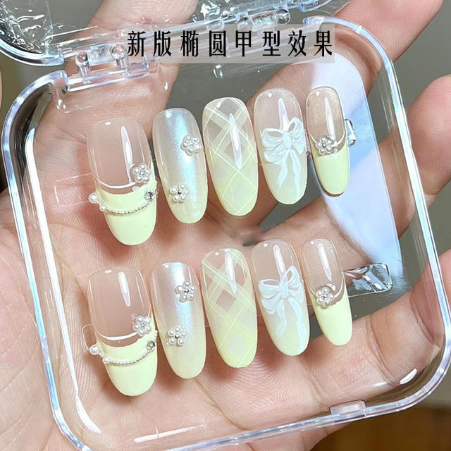 Lemeng Code Wear Nail Pieces No Carving and Grinding Ultra-thin Traceless Full Paste Half Paste Nail Patch Fake Nail 300 Pieces Pack detail 7