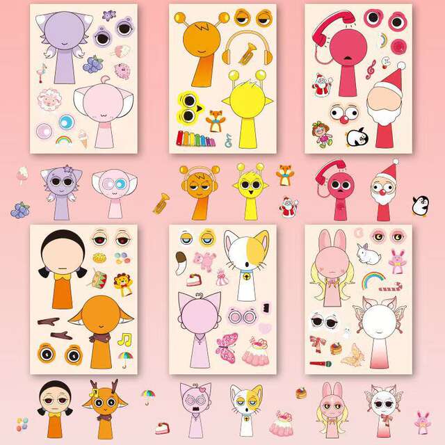 Rhythm Box Stickers for Girls Transformed into Dress-Up Stickers DIY Kidsren's Handmade Creative Educational Stickers Toys detail 6