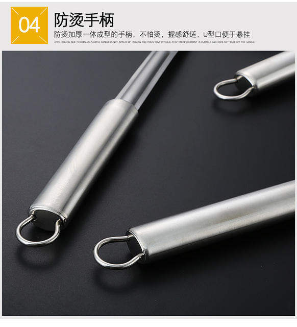 430 stainless steel spatula kitchenware set household stir-fry spatula spoon large colander thick spatula full set Wholesale detail 10