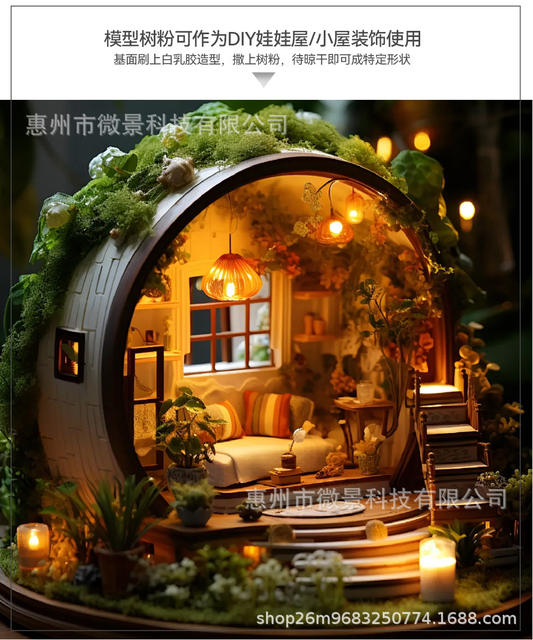 Building model pollen garden low jungle tree powder military sand table scene model diy hand account material cherry blossom detail 11