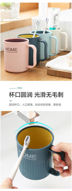 Creative Two-Color Wash Cup, Household Toothbrushing Cup, Plastic Thickeneded Water Cup with Handle, Toothbrush Cup, Couple Cup detail 4