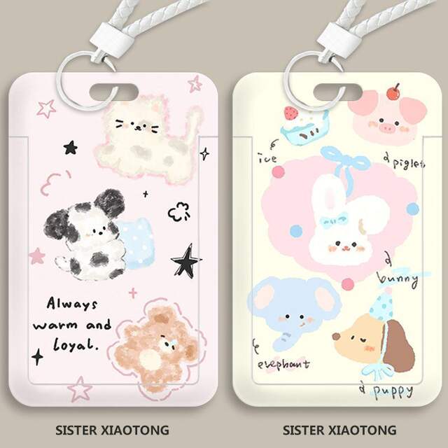 Cute Puppy Cartoon Animal Student Campus Card Double-Sided Meal Card Holder Id Protection Cover Bus Card Id Card detail 9
