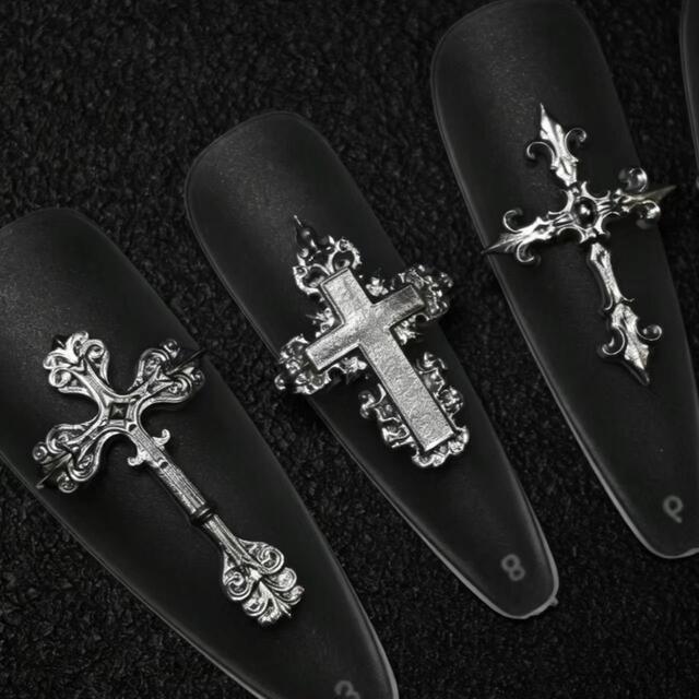 Dark Style Nail Art Alloy Accessories Series Cross Star Nail Decorations Vintage Accessories DIY Nail Mold detail 4