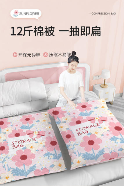 Vacuum Compression Bag, Thickened New Model, Vacuum Storage Compression Bag for Clothes, Quilts, Storage Bag for Home Use, Extra Large Size detail 2