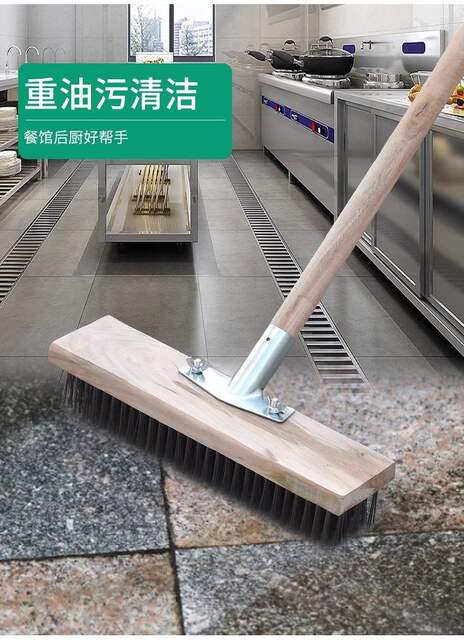 Long-Handled Hard-Bristled Floor Cleaning Brush, Stainless Steel Wire Floor Brush, Courtyard Floor Cleaning Tool, Stainless Steel Floor Brush detail 8
