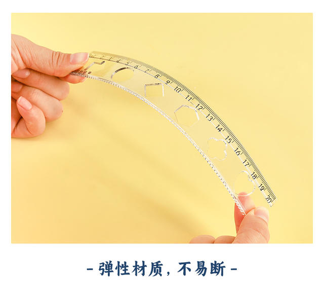 Creative Inspirational Ruler Set for Students, Four-Piece Set, High-Quality Transparent Ruler, Triangle Ruler, Protractor, Ruler Set Wholesale detail 9