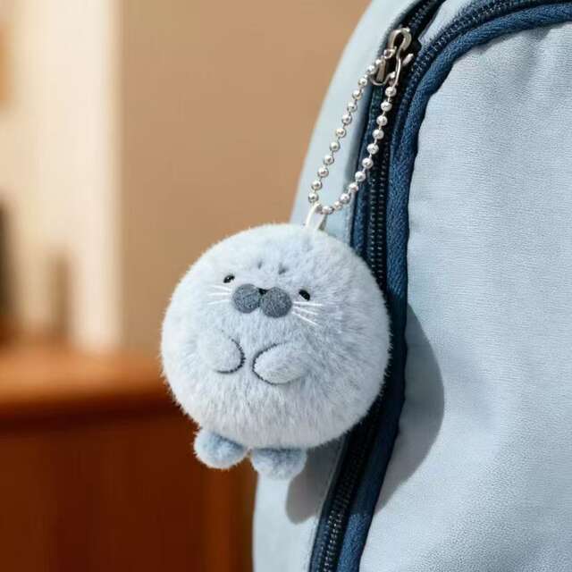 Super Cute and Adorable Seal No. 4 Gray Plush Pendant, Same Style as the Popular Cartoon Doll on Red Book detail 3