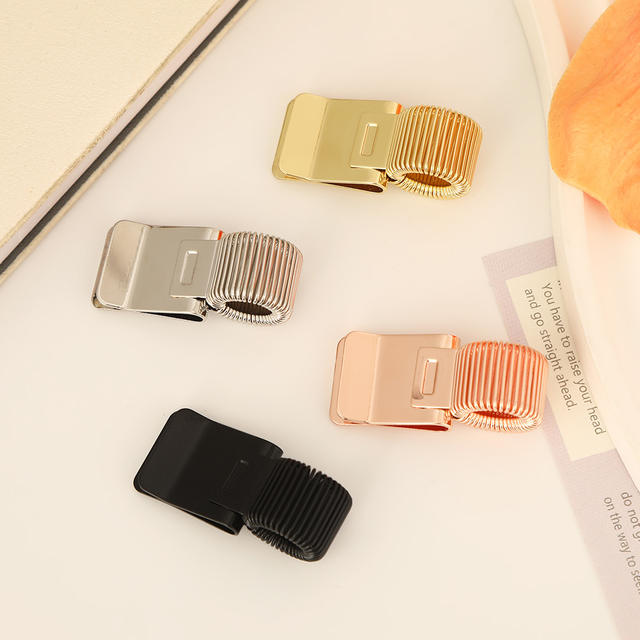 Cross-Border Journal Fixed Spring Pen Clip Stationery Portable Notebook Book Clip Electroplated Manganese Steel Pen Clip Accessories detail 4