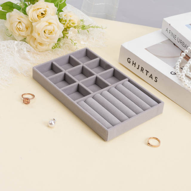 Velvet Jewelry Storage Box, Jewelry Box, Ring, Earrings, Bracelet, Necklace Storage and Display Rack, Drawer-Type Liner detail 2