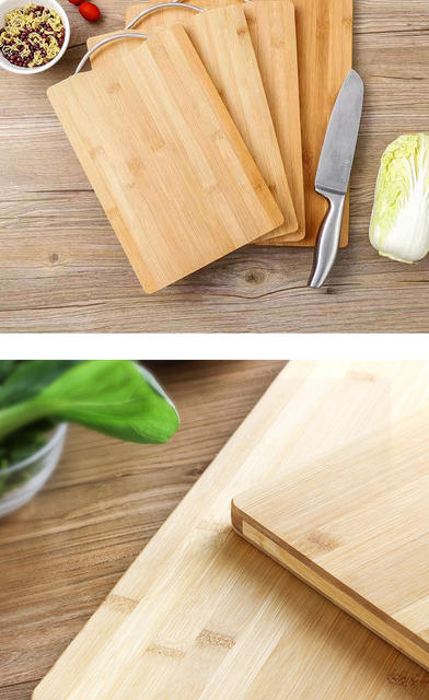 Household bamboo cutting board thickened cutting board cutting board cutting board double-sided available reverse aluminum hand rolling dough chopping wholesale detail 7