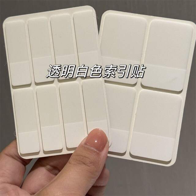 Ins Index Sticker White Transparent Idol Photo Card Simple Bookmark Mark Sticker Can Write Note Sticker Learning detail 1