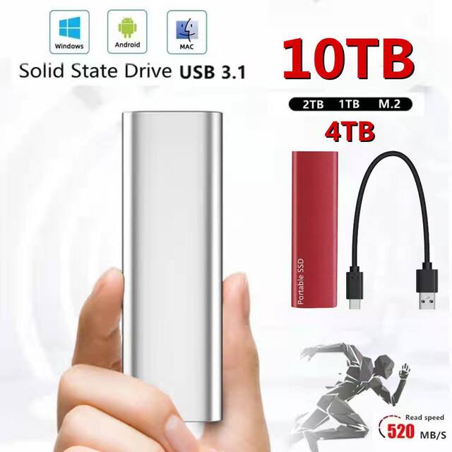 Cross-border Explosions Mobile Solid State Drive SSD 16TB 30TB 60TB Expansion High Speed Transmission Mobile Hard Drive detail 6