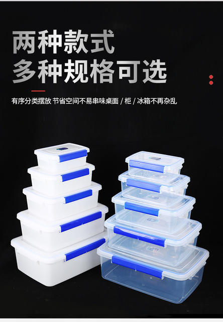 Fresh-Keeping Box, Commercial Food Transparent Plastic Box with Lid, Rectangular Storage Box, Refrigerator Food Sealed Packaging Box detail 7