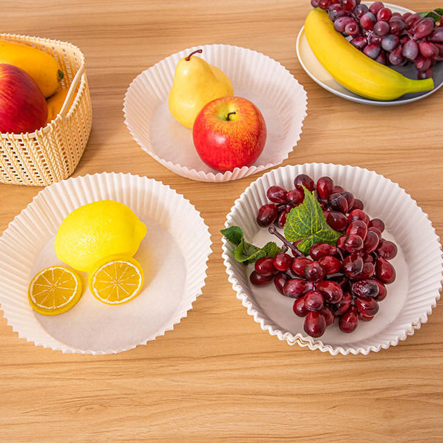 Air Fryer Special High Temperature Resistant Paper Tray Oil Absorbing Paper Food Grade Silicone Oil Paper Round Square Baking Fryer Paper detail 4