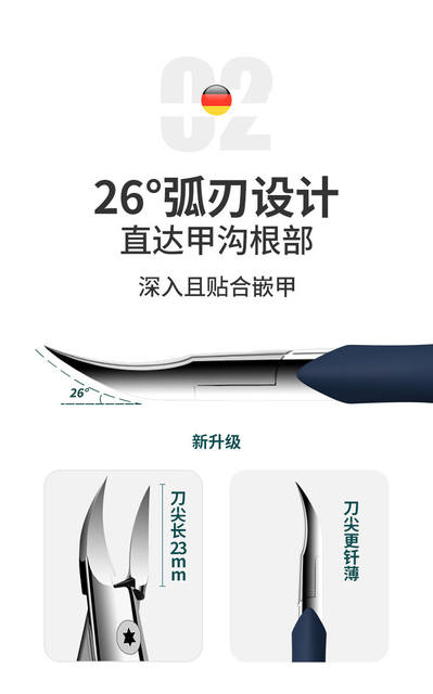 German Ingrown Toenail Scissors with Slanted Blades, Household Eagle-Beak Pliers, Pedicure Tool, Imported Original Sharp Slanted Nail Clippers detail 3