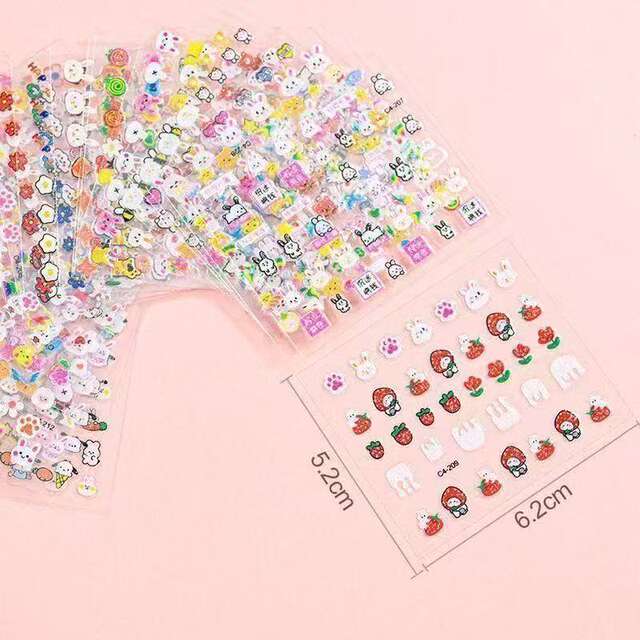 Luminous Nail Stickers for Kidsren Cartoon Waterproof Decorative Fluorescent Stickers Cute Little Girl Luminous Nail Stickers detail 2