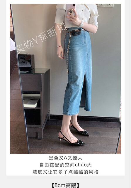 High-End V-Brand Nude Patent Leather High-Heeled Shoes for Women, Summer 2026, Closed-Toe Stiletto Sandals, Pointed Toe French V-Buckle Single Shoes detail 10
