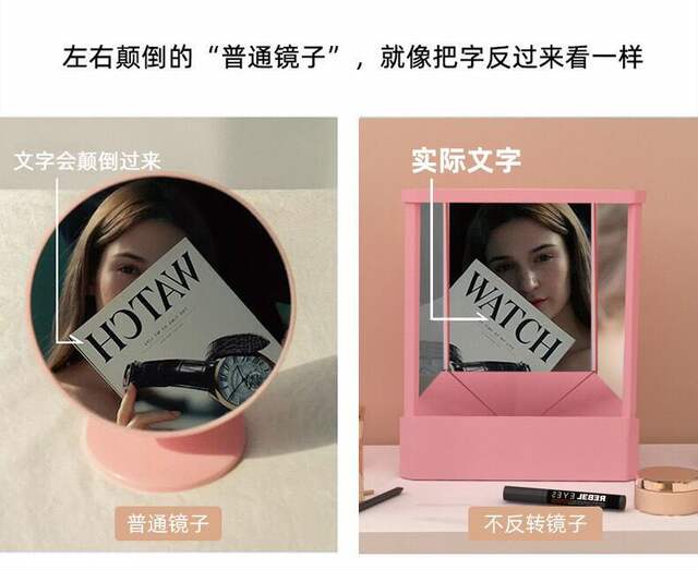 No Mirror, No Reversal, Real Mirror, Non-Mirror Image, Left and Right, No Reversation Mirror, Right Angle, Forward to High-Definition Makeup Mirror detail 3