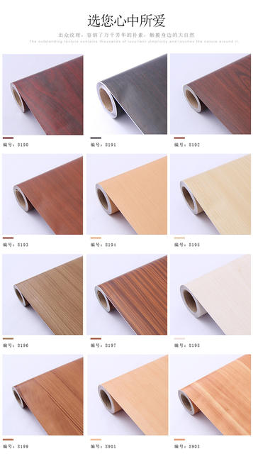 Wood Grain Wallpaper Self-Adhesive Waterproof and Moisture-Proof Wardrobe Door Sticker Desktop Imitation Wood Old Furniture Renovation Sticker Decoration detail 4