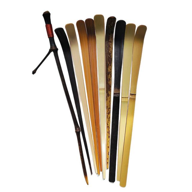 Purple Bamboo Tea Scoop Tea Set Accessories White Bamboo Tea Scoop Tea Scraper Carbonized Polished Matcha Tool Pointed Wide Head Regular detail 4