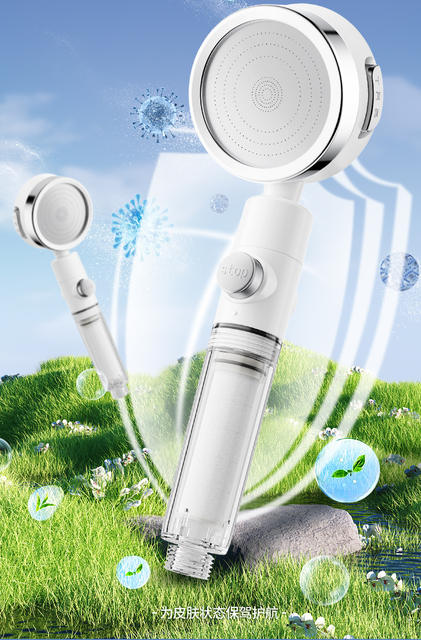 Factory In-Stock Three-Speed Pressurized Shower Head with Filter Cartridge and Hose, Shower Set, Cross-Border Shower Filter Nozzle detail 11