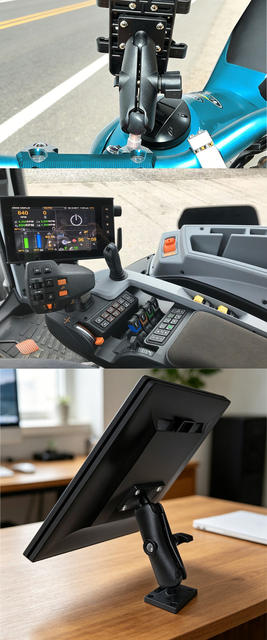 Agricultural Machinery Driving Navigation System Bracket Gps Land Measuring Device Tractor Computer Monitoring Square Round Amps Bracket detail 8