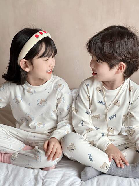Children's Pure Cotton Autumn Clothes and Pants suit Boys' and Boys' Home Clothes Large and Medium-Sized Children's A- Class Autumn and Winter Base Air-conditioning Clothes detail 8