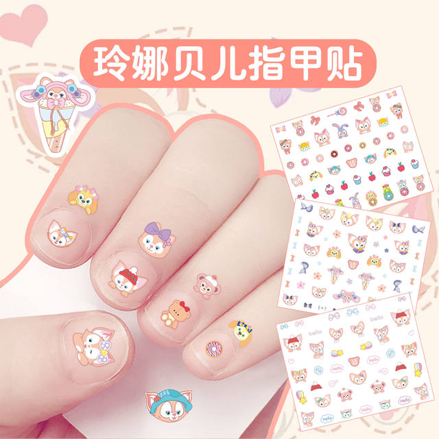 5 star Delilena Bell nail stickers suit cute animal bear cartoon nail stickers material wholesale detail 3
