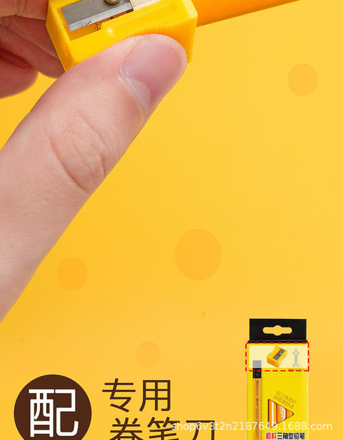 Chinese Pencil 6700 Large Triangle Thickened Beginner Writing Kidsren's Correction Grip Hb Thick Rod Student Practice Calligraphy 2B detail 4