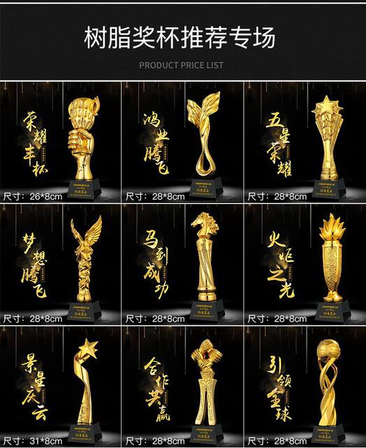 Gold Plated One Resin Trophy Making Singing Hosting Music Speech Dance Competition Award Company Annual Meeting Prize detail 9
