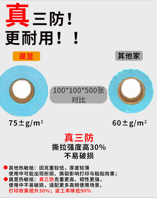 Real Three-Proof Thermal Self-Adhesive Label Paper Supermarket Printing Barcode Paper 100*150 30 40 50 60 70 detail 3