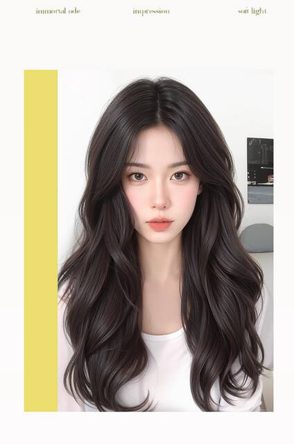Full Wig for Women, Realistic Hair, Natural Seamless Middle Part Bangs, Big Wave Wig, Long Hair Full Wig Set detail 11
