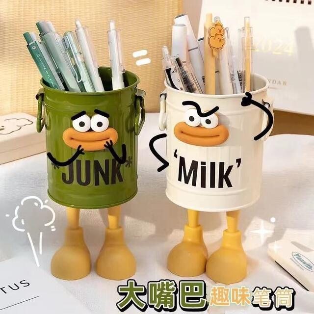 Cute Pen Holder with Funny Big Mouth Expression, Student Desktop Storage Box, Creative Decoration for Girls, Office, and Children detail 3