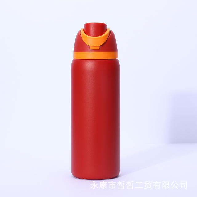 Cross-Border 304 Stainless Steel Thermos Cup, High Temperature Resistant, Anti-Fall Sports Water Bottle, Custom Large Capacity Portable Straw Water Cup detail 10