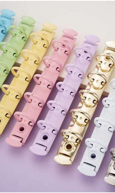 M5 Binder Macaron Color Five Hole A8 Mini Metal Clip M5 Binder Binder Accessories Wholesale detail 9