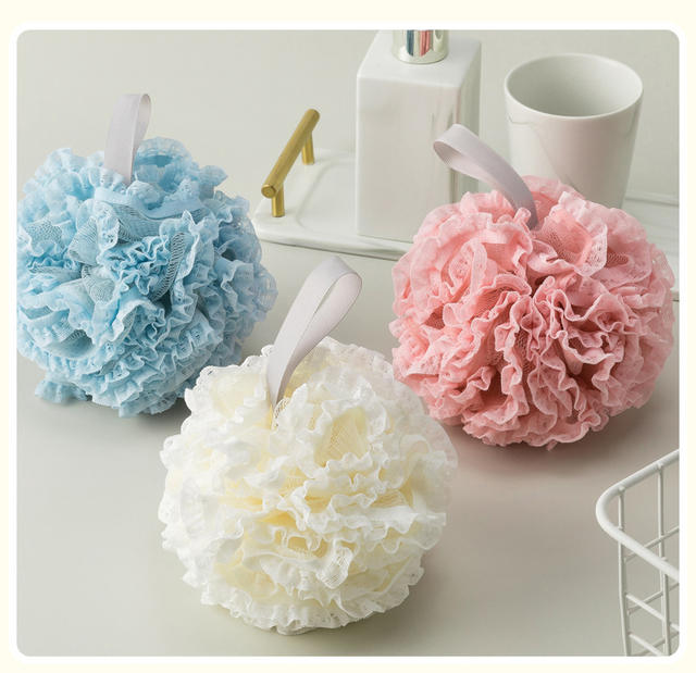 High-End Large 60g Lace Bath Flower Ball, Non-Scattering Bath Sponge, Bath Flower for Men and Women, Bubble Bath Magic Tool detail 12