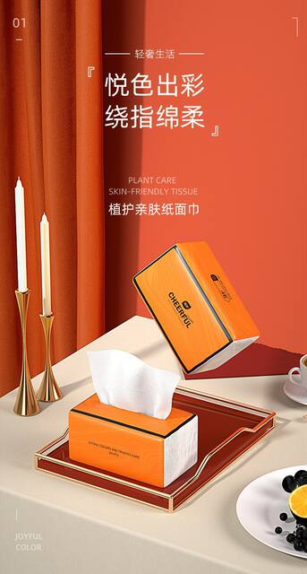 Plant-Protected Air Cushion Paper Towels Yuecheng 20 Large Packs of Tissue Paper Facial Tissue Napkins Large Package Whole Box Wholesale Family Pack detail 2