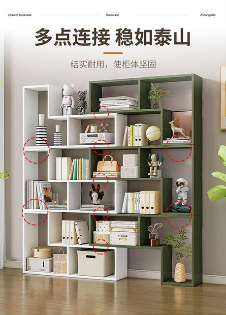 Simple Modern Combination Bookshelf and Bookcase, Creative Corner Bookshelf, Bedroom Floor-Standing Simple Storage Rack, Partition Display Rack detail 6