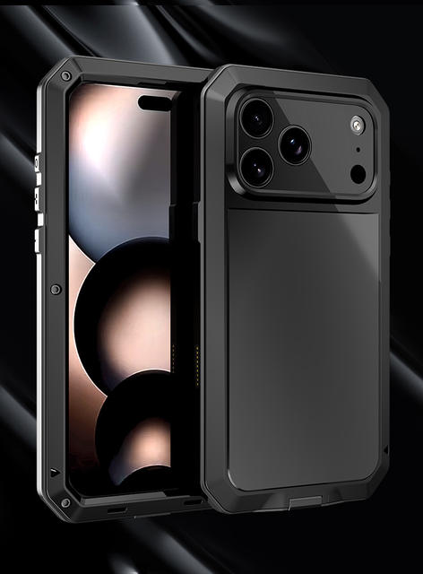 Cross-Border Applicable iPhone 18 Pro Max Phone Case, Metal Three-Proof Case for Apple 17 Pro Max, Anti-Drop Protective Cover detail 12