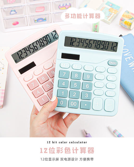 Color Solar Calculator 837 Dual Power Supply Office Accounting Calculator Cute Student Computer Wholesale detail 2