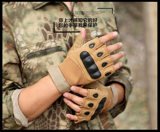 Half-Finger Tactical Gloves for Men, Training, Fighting, Cycling, Motorcycle, Outdoor Safety Protection, Shock-Absorbing Camouflage Gloves detail 10