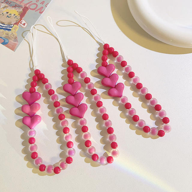 New Cross-Border Sweet Style Phone Lanyard with Fresh Beaded Design, Personalized Phone Chain, Ccd Camera Portable Accessory detail 5