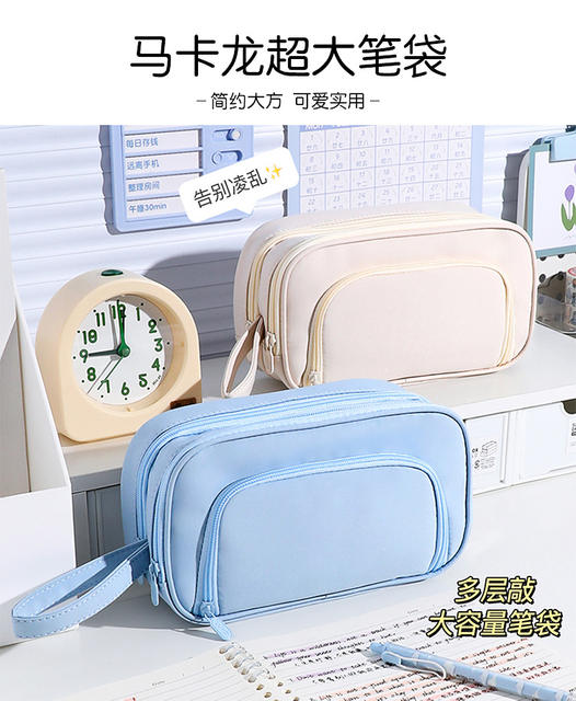 Large capacity pencil case wholesale pull-out stationery bag student classification handbag travel storage bag bag bag detail 2