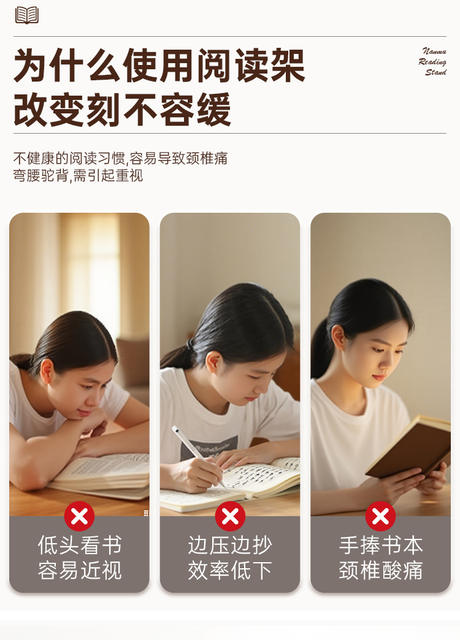 Multifunctional Reading Stand, Book Stand, Tilted Writing Board, Reading Stand, Children's Sitting Posture Correction Reading Stand, Desktop Book Stand detail 2