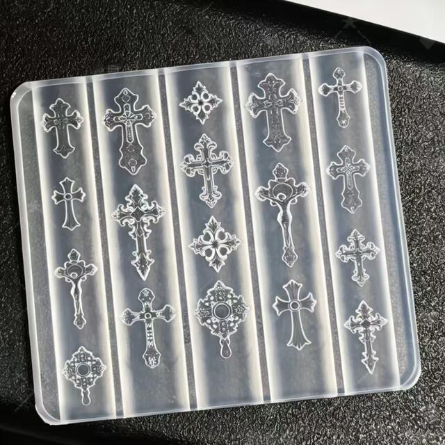 Dark Style Nail Art Alloy Accessories Series Cross Star Nail Decorations Vintage Accessories DIY Nail Mold detail 6